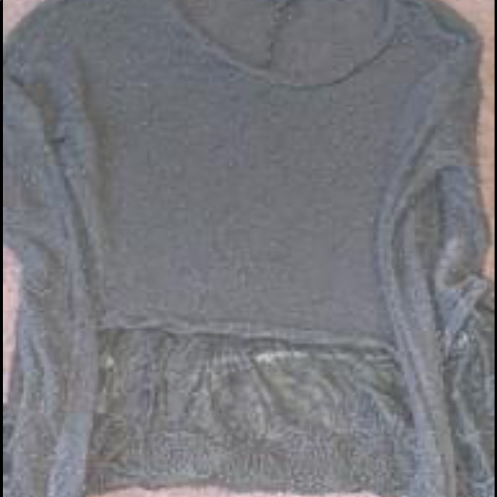 Navy green see through long sleeve shirt❤️💕